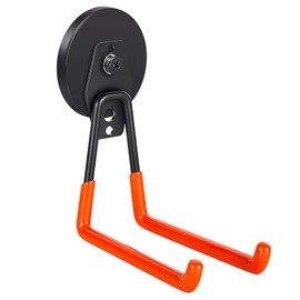 Wukong Large Magnetic Wall Hooks for Garage - No Drilling Required with 70 mm Rubberised Magnets Heavy Duty Double Hooks for Ladder, Chair, Hose, Bicycles, Power Tools Bulky