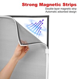 RDUIGT Magnetic Window Screen Adjustable Window Net 24”x 32” Fiberglass Window Screen Mesh for House Windows with Magnets