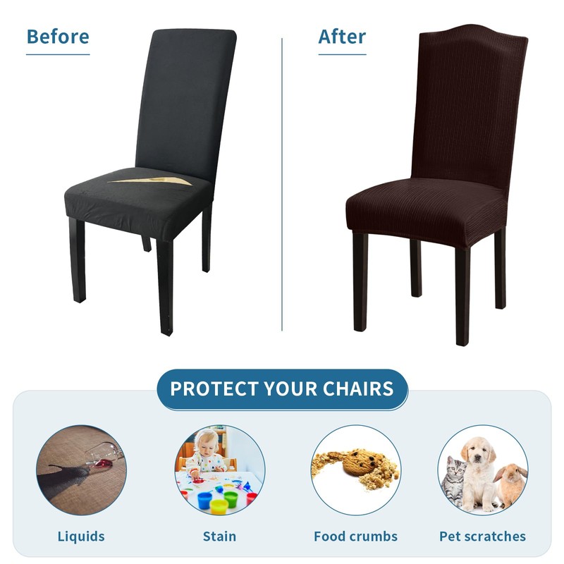 Fafua Stretch Dining Chair Covers Set of 4, Removable Washable