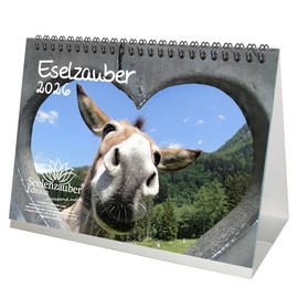 Eselzauber DIN A5 Desk Calendar for 2026 Donkey Seelenzauber