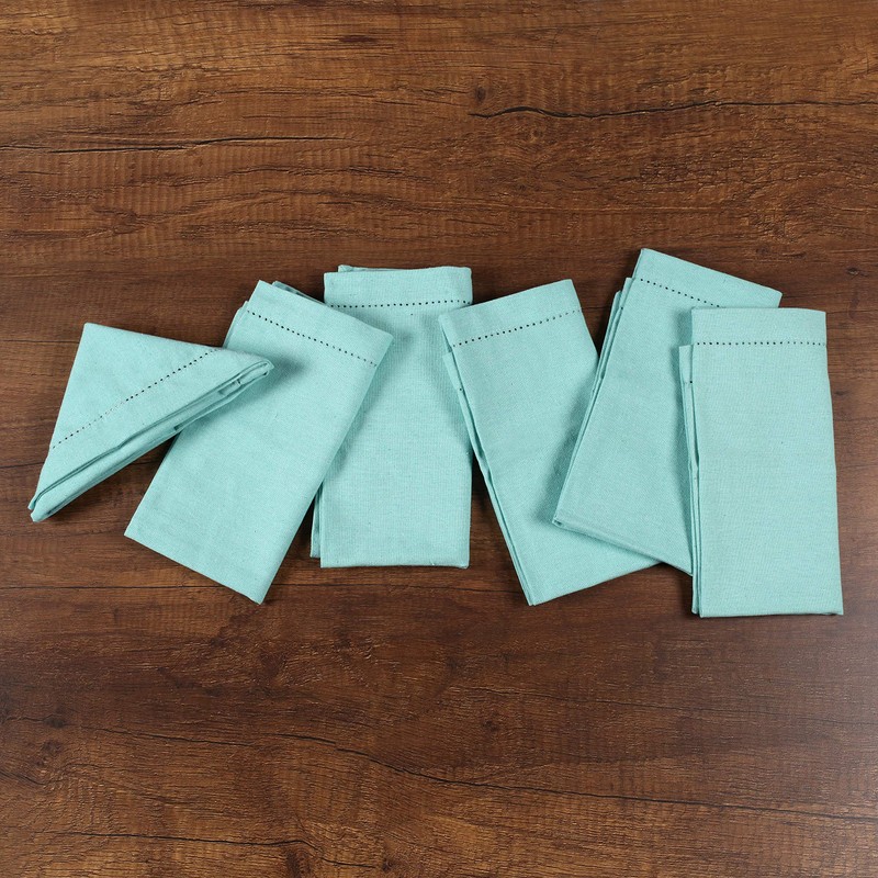 BEDDING CRAFT Set of 12 Cotton Cloth Napkin 18x18 Aqua