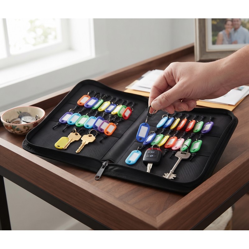 Portable Key Organizer Storage Bag for Home and Travel –