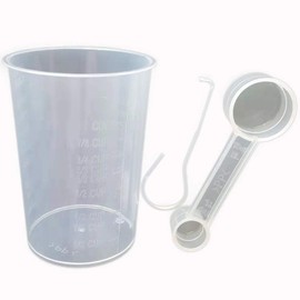 HUAYUWA 300ml Measuring Cup with Spoon and Paddle Removal Tool Kit for Bread Machine Spare Parts, Set of 3, Clear