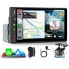 Single Din Car Stereo with Wireless Carplay Android Auto, 7