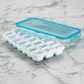 Covered Ice Tray – Kitchen Discovery – Ice Cube Tray with Lid for No Spill Filling and Odor Free Storage