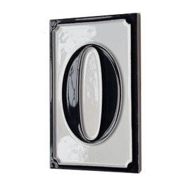 Hand Painted Italian Ceramic House Numbers Simple Design Tile Size 11cm x 7cm Number 0