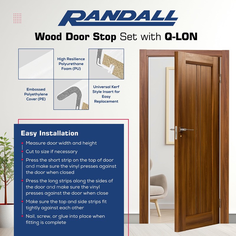 White Primed Colonial Pattern Door Weatherstrip Set, with Q-LON Weatherstrip