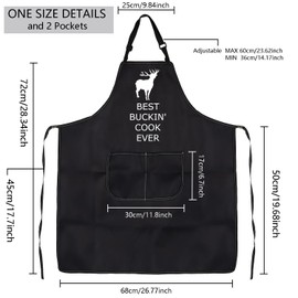 MBMSO Duck Hunting Apron Best Buckin’ Cook Ever Aprons with Pockets Deer Hunter Gift for Hunting Lover Bucking Dad Gift Apron, Buck Apron-black, Standard