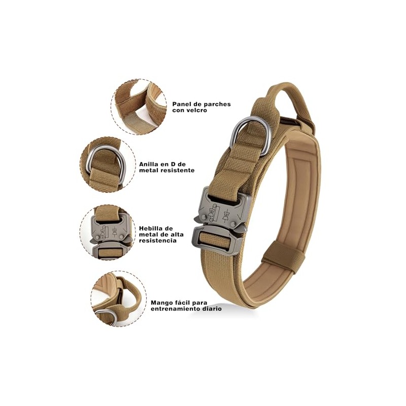 Collar de Perro Táctico, Collar para Perro de Nailon Militar