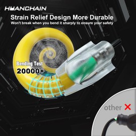 HUANCHAIN 25 ft 12/3 Gauge Heavy Duty Outdoor Extension Cord Waterproof with Lighted, Flexible Cold Weather 3 Prong Electric Cord Outside, 15A 1875W 125V 12AWG SJTW, Yellow, ETL Listed