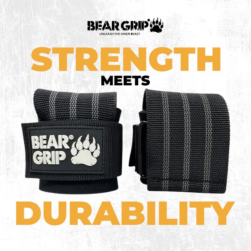 BEAR GRIP Power Straps - Weight lifting Straps (BLACKED)