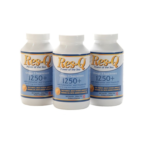 Res-Q 1250+ Omega-3 & Vitamin D3 Fish Oil Capsules 3-Pack