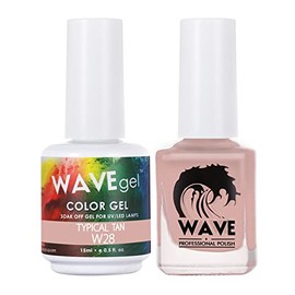 WAVEGEL Soak-Off Gel & Nail Lacquer Matching Duo Set - Simplicity Collection - #W28 Typical Tan I 0.5 Oz