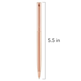 Unibene Slim Metallic Retractable Ballpoint Pens - Rose Gold, Nice Gift for Uniform Office Students Teachers Wedding Christmas, Medium Point(1 mm) 6 Pack-Black ink