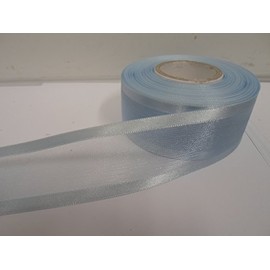 2 metres x 40mm Edged Organza Ribbon Baby Blue Light Blue Double Sided Satin Edge Sheer 40 mm 4cm