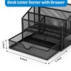 AZFUNN Metal Mail Organizer Letter Holder for Countertop, Mesh Mail