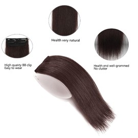 Invisible Hair Extensions Seamless Synthetic Clip in Hair Extension Natural Fluffy Hair Pads Hairpieces Increase Hair Top Side Cover Hairpiece for Women Girls (10INCH/25CM, Dark Brown)