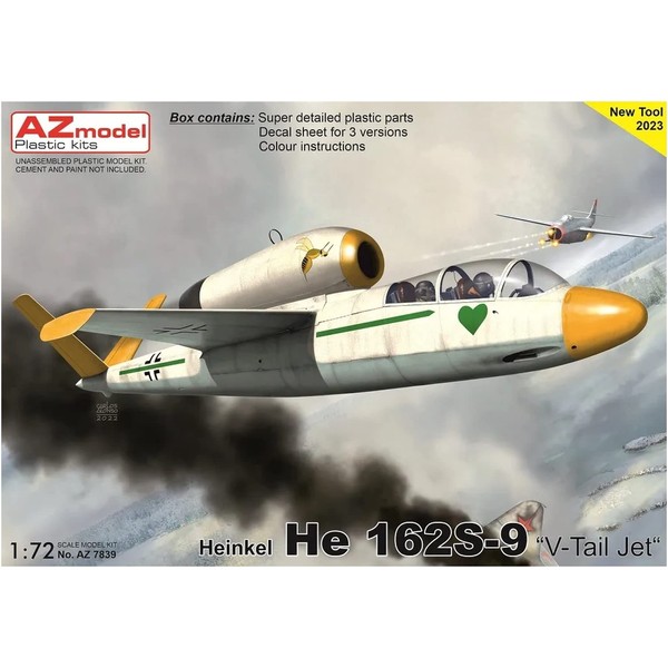 AZ Model AZM7839 1/72 German Army He162 S-9 V-Tail Double Seat Jet Plastic Model