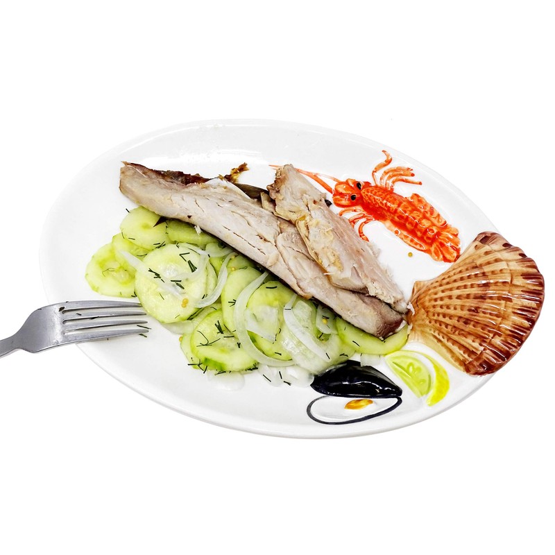 Lashuma Handmade oval serving plate made of Italian ceramic in