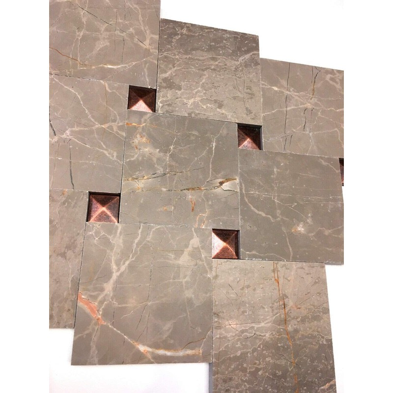 El Greko Maroon 4x4 Brushed Marble Stone Tile Backsplash Wall