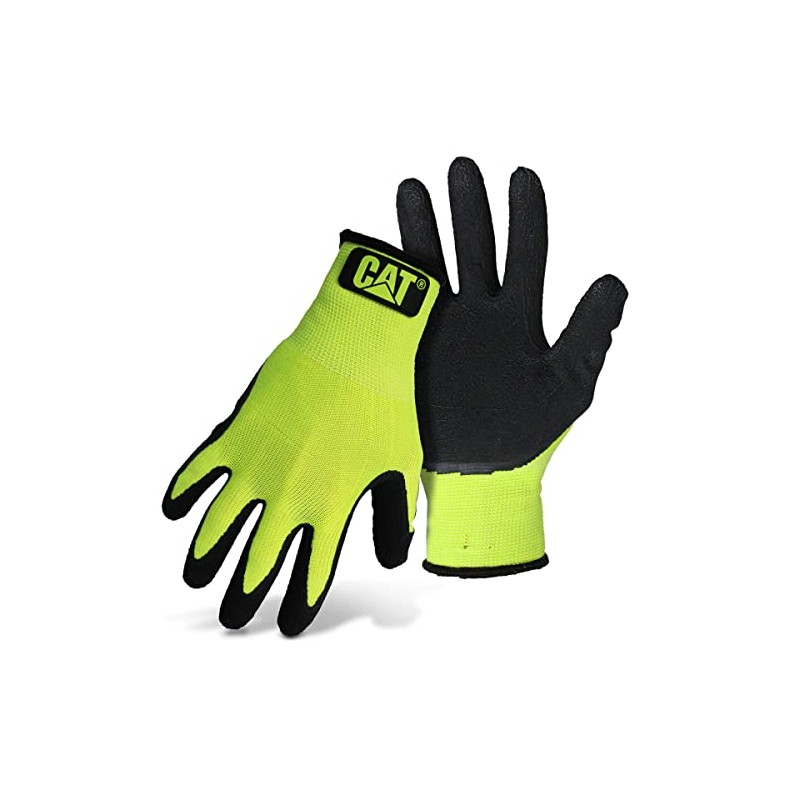 Cat® CAT017411X High Visibility Work Gloves – X-Large, Dip Textured
