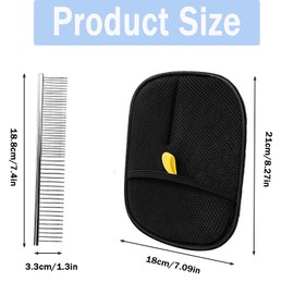 2 Pcs Cat Grooming Glove + 1 Comb, Static Removal Gloves Pet Hair, Grooming Gloves for Dogs, Deshedding Glove & Brush Kit for Effective Pet Hair Removal (2 Gloves + 1 Comb)