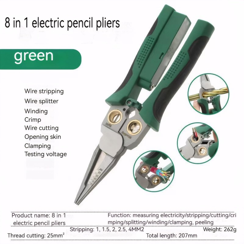 8 in 1 Wire Stripper with Voltage Tester, Electric Pliers,