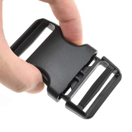 HAO PRO Quick Side Release Buckles Clips Snaps Dual Adjustable No Sewing Heavy Duty Plastic 1.5' Wide 2 Pack Replacement for Nylon Strap Boat Cover Backpack Fanny Pack Nylon Webbing Belt Dog Collars