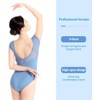 SSDH Women's Ballet Leotard Mesh Hollow Back V-Neck Dance Jumpsuit,