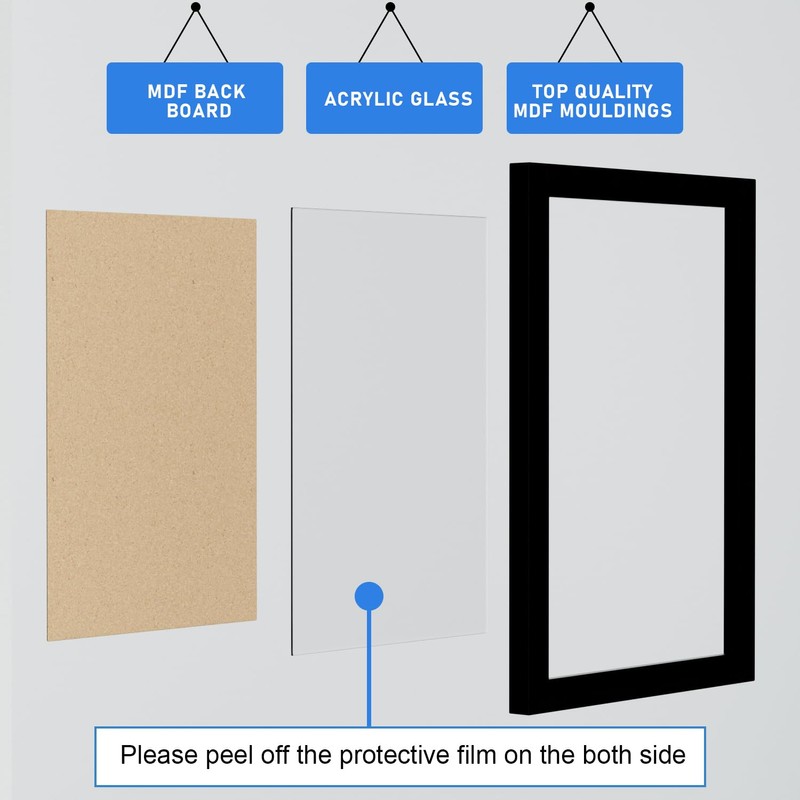 Bobeen 6x4 Picture Frames, Pack of 3 Black Photo Frame