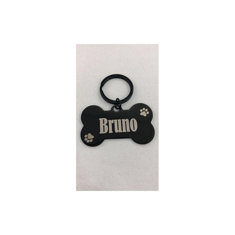 Placa De Identificacion Personalizada Para Perros (M, Plateado)
