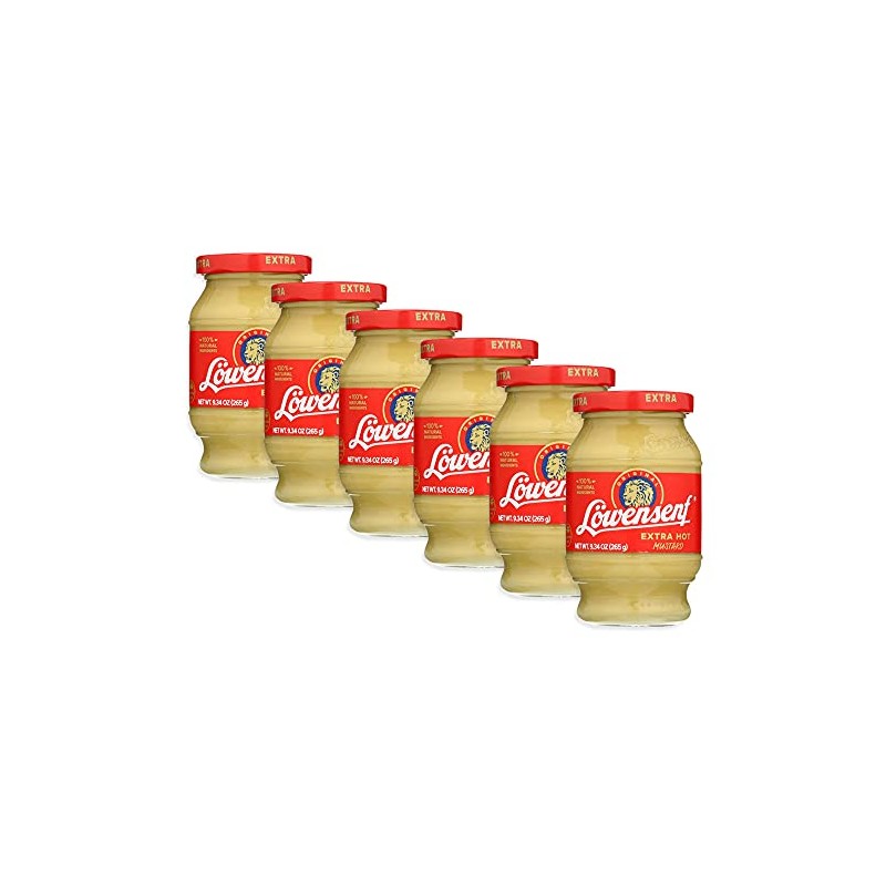 Lowensenf Mustard Xhot, 9.3 Oz (Pack of 6)