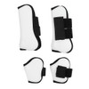 4PCS White PU Shell Horse Front Back Leg Guard Boot