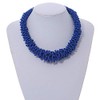Avalaya Statement Chunky Graduated Blue Glass Bead Necklace/ 46cm Long