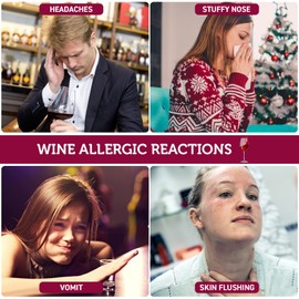 WeThinkeer Wine Filter, 12 Pack Wine Filters for Histamines and Sulfite, Wine Sulfite and Histamine Remover, Prevent Wine Allergies & Headaches, Father’s Day Gifts for Wine Lovers