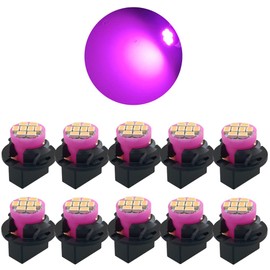 GLOFE T10 194 168 Dash Instrument White LED Light Bulbs Bright Panel Gauge Cluster Dashboard LED Light Bulbs 10Pcs/Set (Purple/pink)