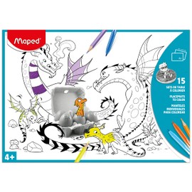 Maped Coloring Activities Paper Placemats to Color, 15 Placemats (831210)