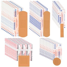 Lounsweer 720 Pcs Assorted Bandage Bulk Variety Pack Flexible Adhesive Breathable Bandage for Waterproof Fingertip Wound Care Face Arm Scrape Knee Multi Size First Aid Kit Refill(Round)