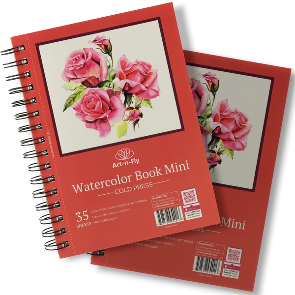 Art-n-Fly 5.5 x 8.5 in Watercolor Sketchpad Mini Book -