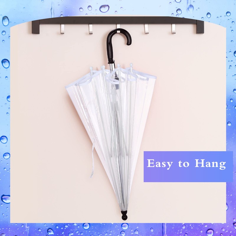 Jexine 4 Pcs Kid's Clear Bubble Umbrella Transparent Umbrella with