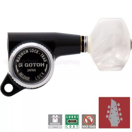 GOTOH NEW Gotoh SG381-P7 MGT Locking Tuners 7-String w/ PEARLOID L3+R4 Set 3X4 - BLACK