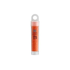 Miyuki Delica 11/0 RD - Orange Mandarin Opaque Matte - 5.2g Vial of Japanese Glass Beads