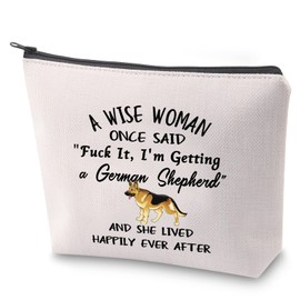 ZJXHPO German Shepherd Cosmetic Bag German Shepherd Lover Makeup Zipper Pouch Bag German Shepherd Gifts for Women German Shepherd Mom Gift (C-Wise german)