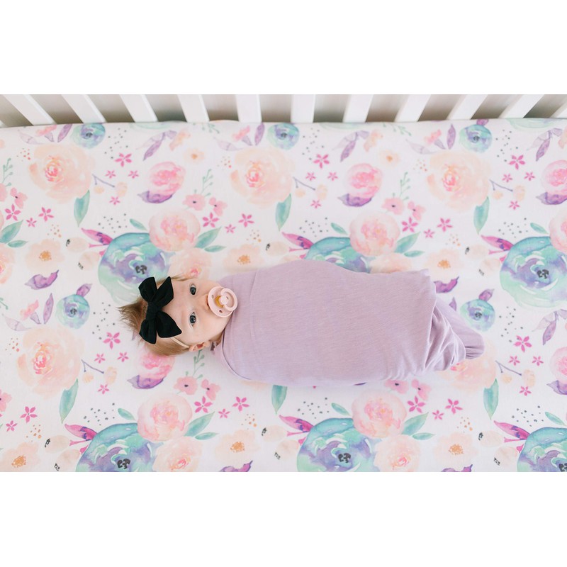 Copper Pearl Premium Fitted Knit Crib Sheet/Toddler Sheet"Bloom"