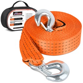 Nilight Tow Strap Heavy Duty with Safety Hooks 2”x20’ 10,000LBS Breaking Strength Towing Strap Rope for Trucks Vehicles Towing Accessories Cable Trailers, 2 Years Warranty