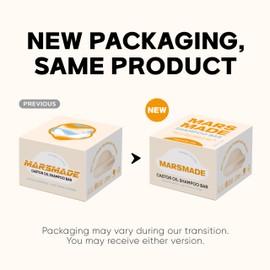 MARS MADE Castor Oil Shampoo Bar 2.0 - Hydrating & Moisturizing Natural Hair Soap Bar Shampoo for Hair Growth & Scalp Nourishment - Bathing Soap Solid Shampoo for All Hair Types (120g, 4.23oz)