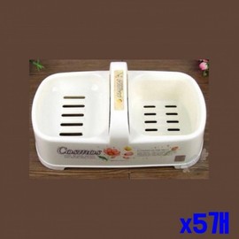 Flower handle soap case 2 compartments x 5 soap holders Soap box