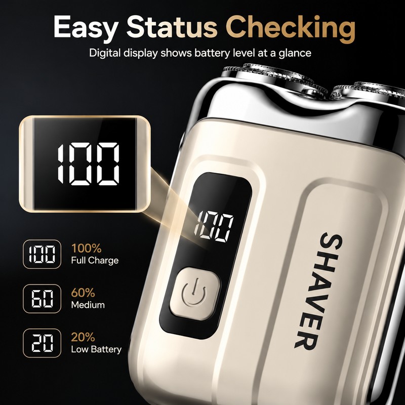Mini Electric Shaver for Men – Rechargeable Dual Blade Beard