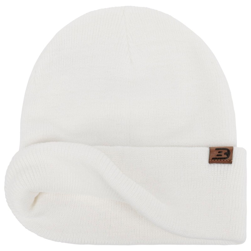 CapUniverse Men's Knitted Wind Hat with Envelope for Spring/Summer/Autumn/Winter, White