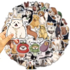 50Pcs Dog Stickers Waterproof Vinyl Decals for Kids Teens Adults, for Water Bottle Laptop Skateboard and Much More (50 Dog Stickers)